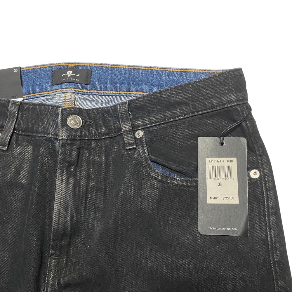 7 For All Mankind Paxtyn Skinny Jeans Mens Black Denim Size 30 NWT - Picture 4 of 10